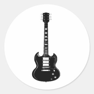 Rock and Roll elektrische en akoestische gitaar vi Ronde Sticker