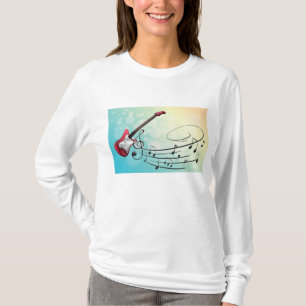 Rock and Roll Elektrische Gitaar Draaiende Muziekn T-shirt