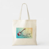 Rock and Roll Elektrische Gitaar Draaiende Muziekn Tote Bag (Achterkant)