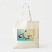 Rock and Roll Elektrische Gitaar Draaiende Muziekn Tote Bag (Voorkant)