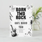 Rock and Roll-feest Born Two Rock 2de verjaardag Kaart (Staand voorkant)