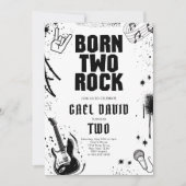 Rock and Roll Feest Born Two Rock 2e Verjaardag Kaart (Voorkant)