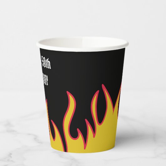 Rock and Roll Flames Custom Message Party Papieren Bekers (Links)