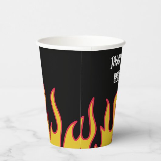 Rock and Roll Flames Custom Message Party Papieren Bekers (Rechts)