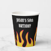 Rock and Roll Flames Custom Message Party Papieren Bekers (Voorkant)