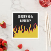 Rock and Roll Flames Custom Message Party Servet (Insitu)