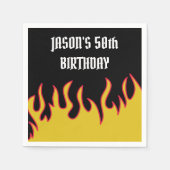 Rock and Roll Flames Custom Message Party Servet (Voorkant)