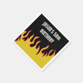 Rock and Roll Flames Custom Message Party Servet (Hoek)