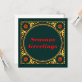 Rock and Roll Flames kerstvakantie Kaart (Voorkant / Achterkant in situ)