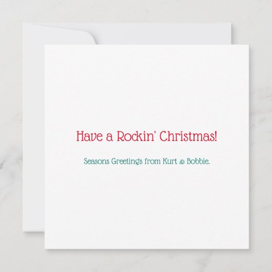 Rock and Roll Flames kerstvakantie Kaart (Achterkant)