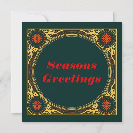 Rock and Roll Flames kerstvakantie Kaart (Voorkant)