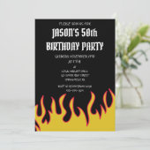 Rock and Roll Flames Mannen Kaart (Staand voorkant)