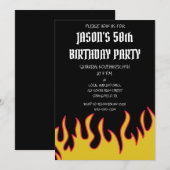 Rock and Roll Flames Mannen Kaart (Voorkant / Achterkant)