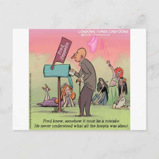 Rock And Roll Fred Grappig Briefkaart (Voorkant)