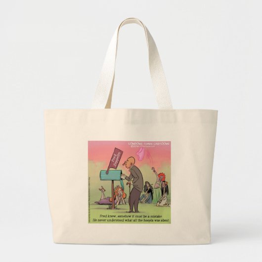 Rock And Roll Fred Grappig Grote Tote Bag (Voorkant)