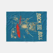 Rock And Roll Funny Cat Playing Drum For Men Women Fleece Deken (Voorkant (Horizontaal))