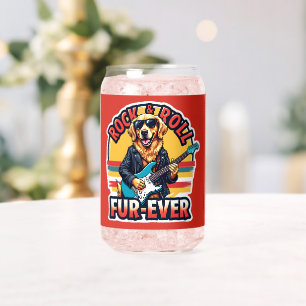 Rock and Roll Fur-Ever Golden Retriever Dog Blikvorm Glas