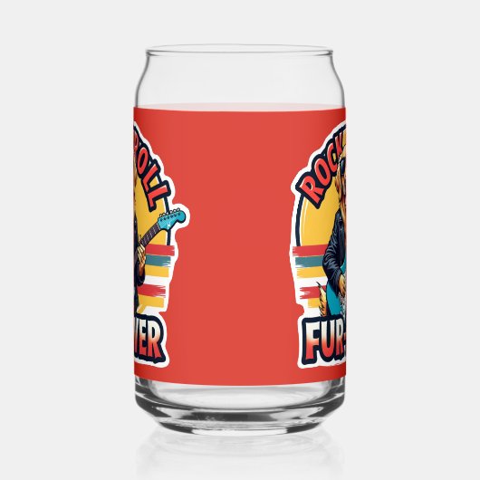 Rock and Roll Fur-Ever Golden Retriever Dog Blikvorm Glas (Rechts)