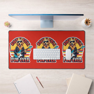 Rock and Roll Fur-Ever Golden Retriever Dog Bureaumat