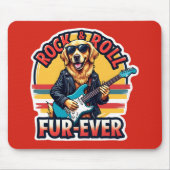 Rock and Roll Fur-Ever Golden Retriever Dog Muismat (Voorkant)