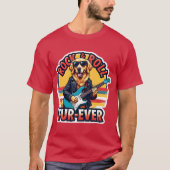 Rock and Roll Fur-Ever Golden Retriever Dog T-shirt (Voorkant)