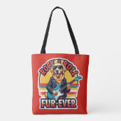 Rock and Roll Fur-Ever Golden Retriever Dog Tote Bag (Achterkant)