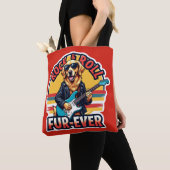 Rock and Roll Fur-Ever Golden Retriever Dog Tote Bag (Dichtbij)