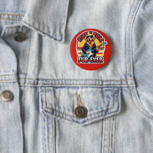 Rock and Roll Fur-Ever Goud Retriever Hond Ronde Button 5,7 Cm
