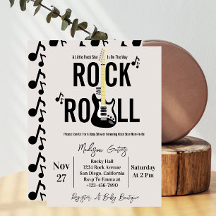 Rock and Roll Gitaar Baby Shower Kaart