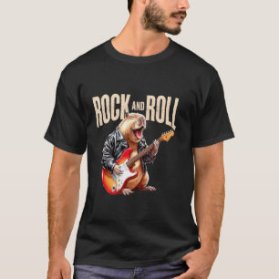 Rock and Roll Gitaar Capybara Vintage ROCK Gitaris T-shirt