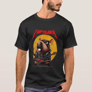 Rock and Roll Gitaar Capybara Vintage ROCK Gitaris T-shirt