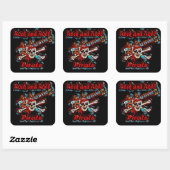 Rock and Roll gitaar Pirate Skull Vierkante Sticker (Vel)