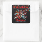 Rock and Roll gitaar Pirate Skull Vierkante Sticker (Tas)