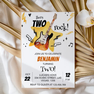 Rock and Roll Gitaar Verjaardag uitnodiging