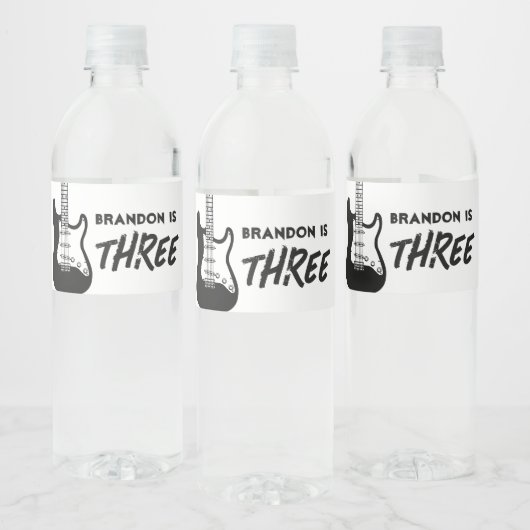 Rock and Roll Gitaar Verjaardag Waterfles Etiket (Flessen)