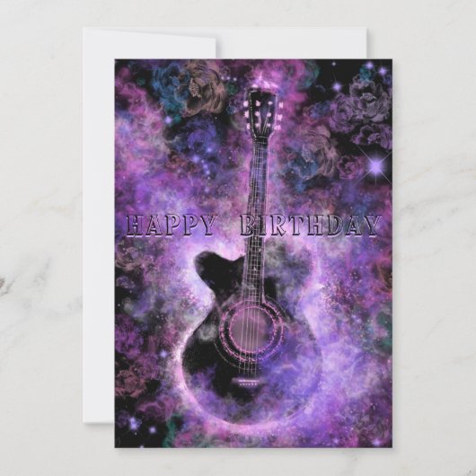 Rock and Roll Gitaar Verjaardagskaart Kaart (Voorkant)
