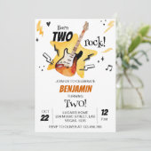 Rock and Roll Gitaar Verjaardagsuitnodiging Kaart (Staand voorkant)