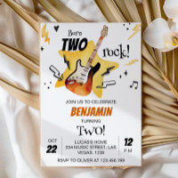 Rock and Roll Gitaar Verjaardagsuitnodiging