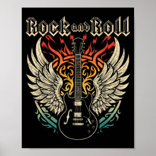 Rock and Roll Gitaar Vintage ROCK Muziek 70s 80s Poster
