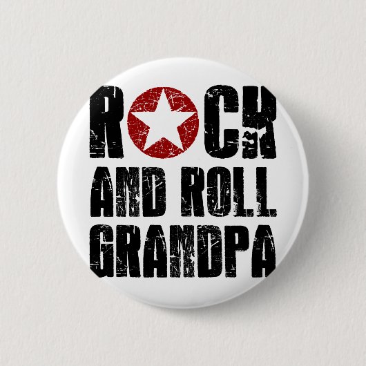 Rock and Roll Grandpa Ronde Button 5,7 Cm (Voorkant)
