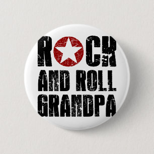 Rock and Roll Grandpa Ronde Button 5,7 Cm