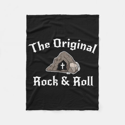 Rock And Roll Grappig Pasen Graf Christelijk Origi Fleece Deken (Voorkant)