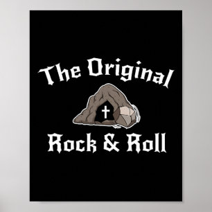 Rock And Roll Grappig Pasen Graf Christelijk Origi Poster