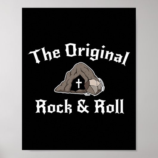 Rock And Roll Grappig Pasen Graf Christelijk Origi Poster (Voorkant)