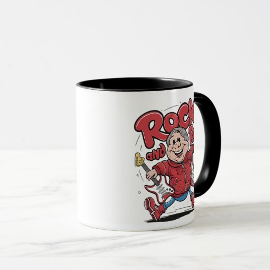 Rock and Roll Groovy gitarist Rocking Out Mok (Voorkant rechts)