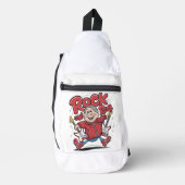 Rock and Roll Groovy gitarist Rocking Out Sling Bag (Voorkant)