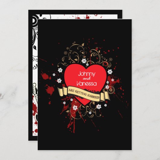 Rock and Roll Grungy Heart beroemd gemaakt door Br Kaart (Voorkant / Achterkant)