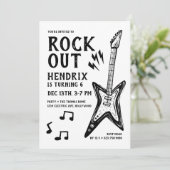 Rock and Roll Guitar Birthday Kaart (Staand voorkant)