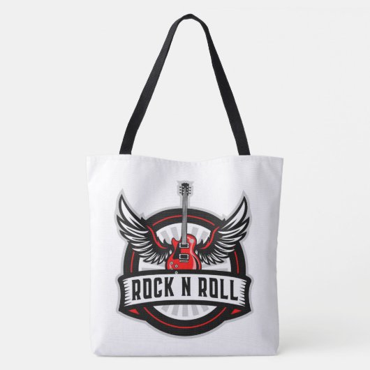 Rock and Roll Guitar Canvas tas (Achterkant)