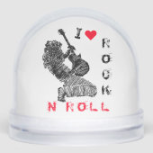 Rock and Roll Guitar Player Snow Globe Sneeuwbol (Voorkant)